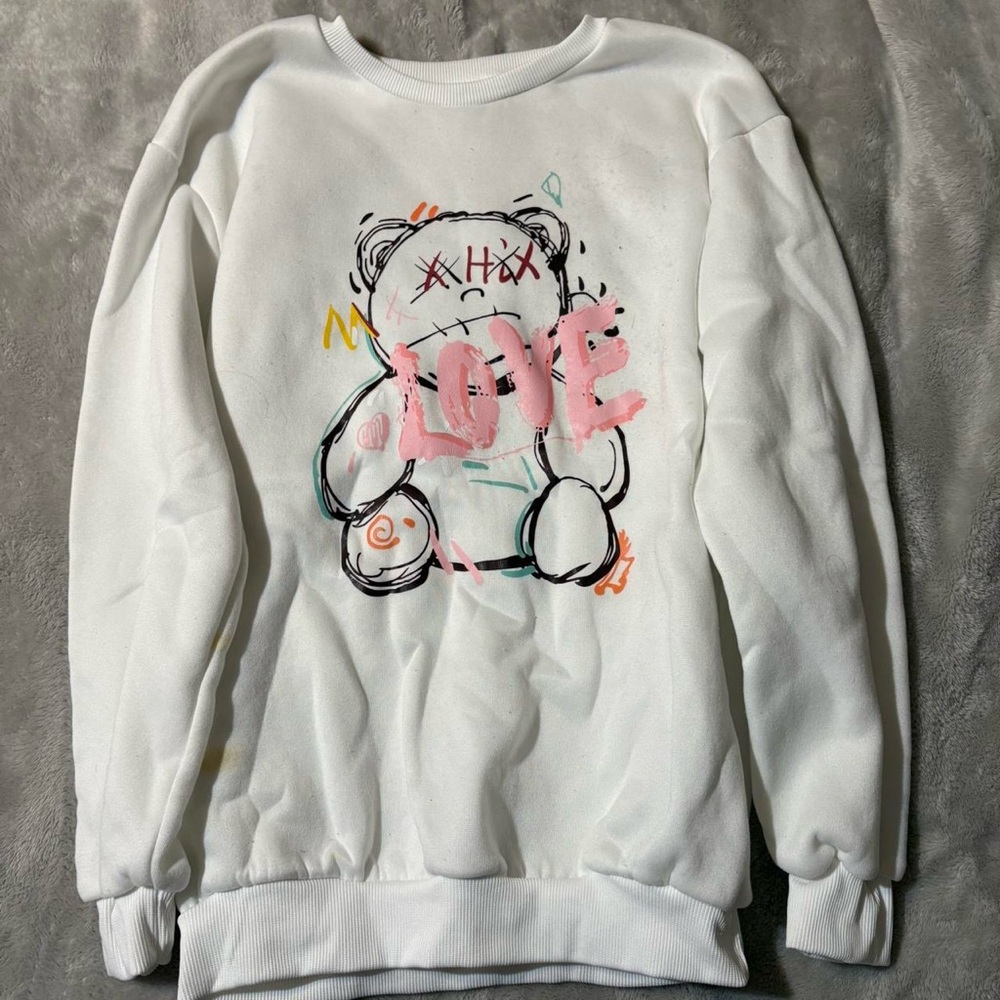 Aeropostale White Love Bear Sweatshirt